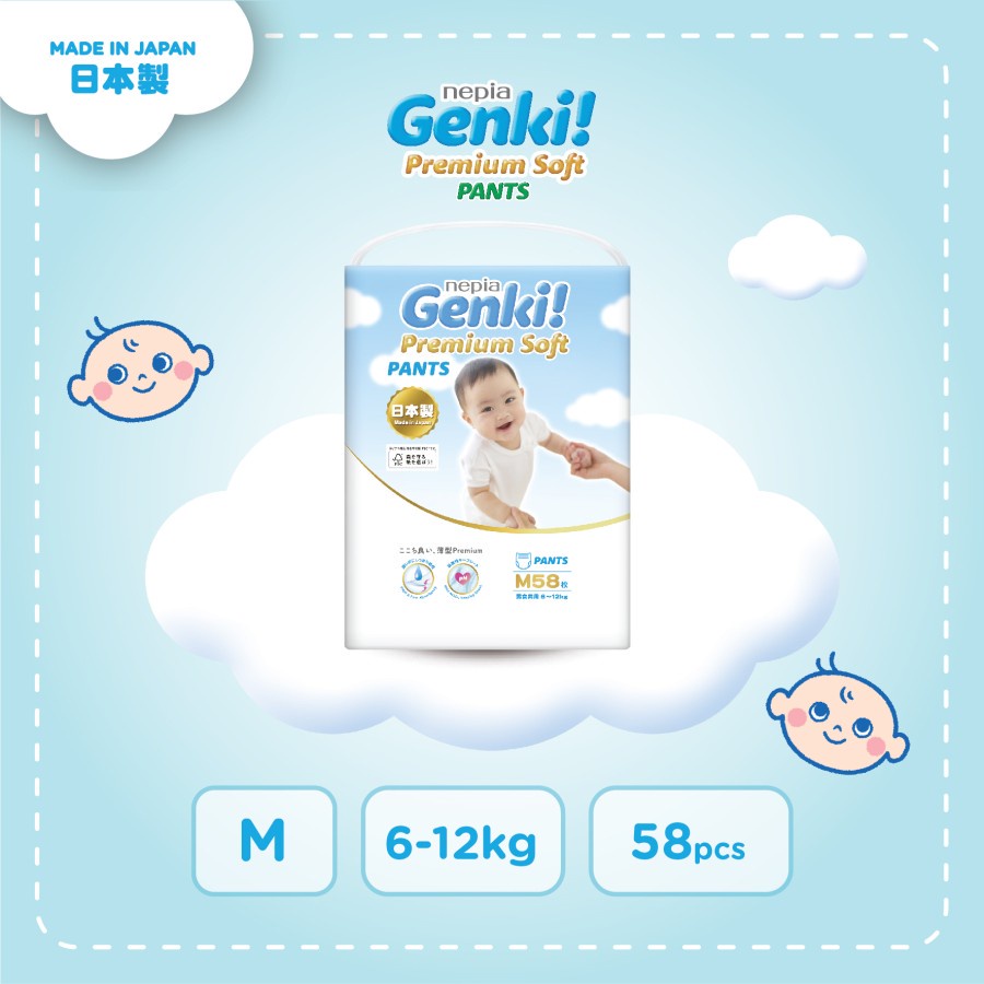 Nepia Genki M Pants Isi 58 Pcs