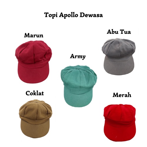 Topi Apollo Dewasa Laki Perempuan / Pet Cap Hat Casual Trendy Stylish