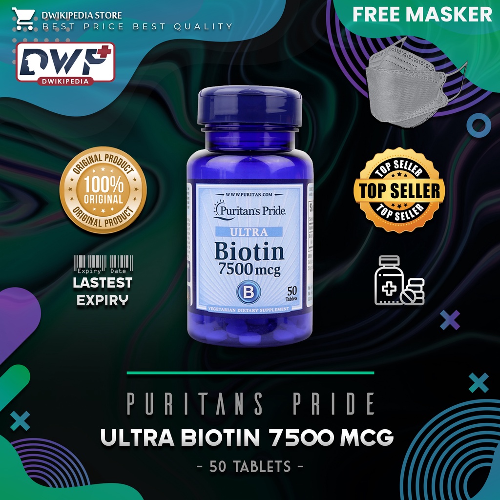 PURITAN PRIDE BIOTIN 7500 Mcg - 50 TABLETS