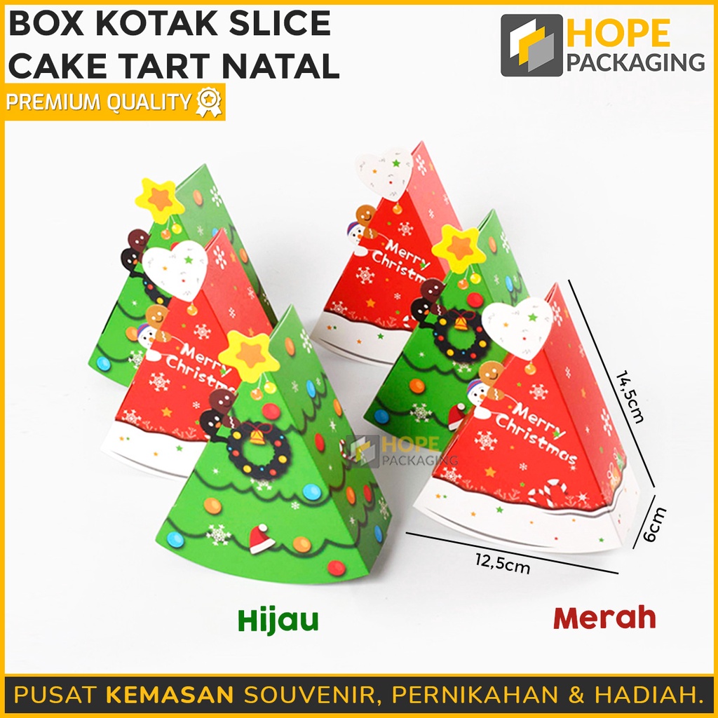 [ isi 5 pcs ] Bentuk Segitiga Size : 14.5x12.5x6cm Kotak Hampers Christmas / Box Natal / kotak tema Natal