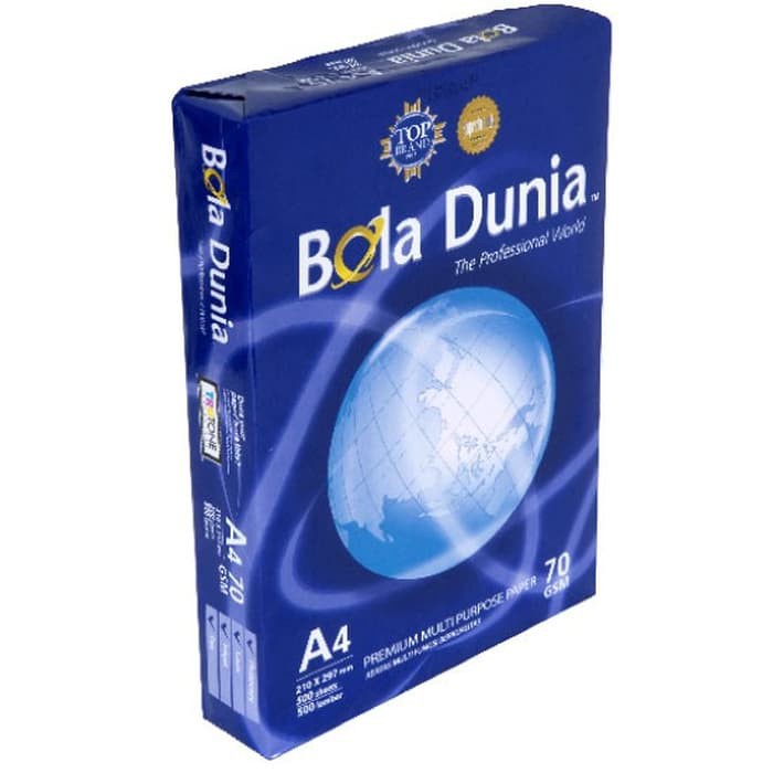 

KERTAS BOLA DUNIA 70GR A4 / KERTAS FOTOCOPY / KERTAS PRINT / 70 A4 / A4 70 / PAPER / HVS
