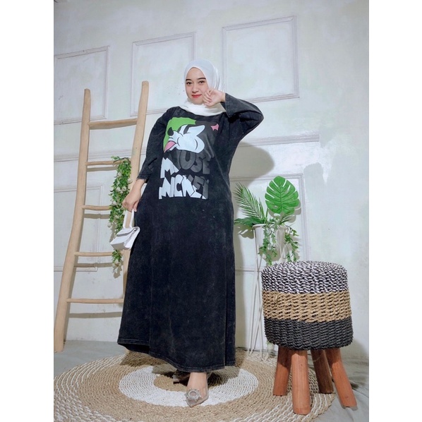 VINTAGE DRES WANITA JUMBO COMBAT WASH KEKINIAN// GAMIS WANITA COMBAT WASH TERBARU