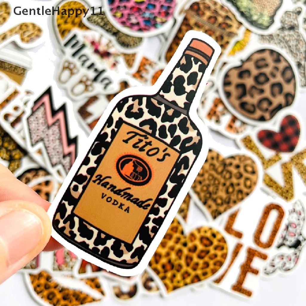 Gentlehappy 50Pcs Stiker Leopard Fashion Untuk Skuter Sepeda Ponsel Notebook Tas Travel id