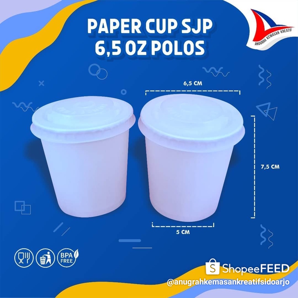 Jual PAPER CUP SJP / STARINDO 6,5 OZ POLOS 250GSM ISI (50PCS) Shopee