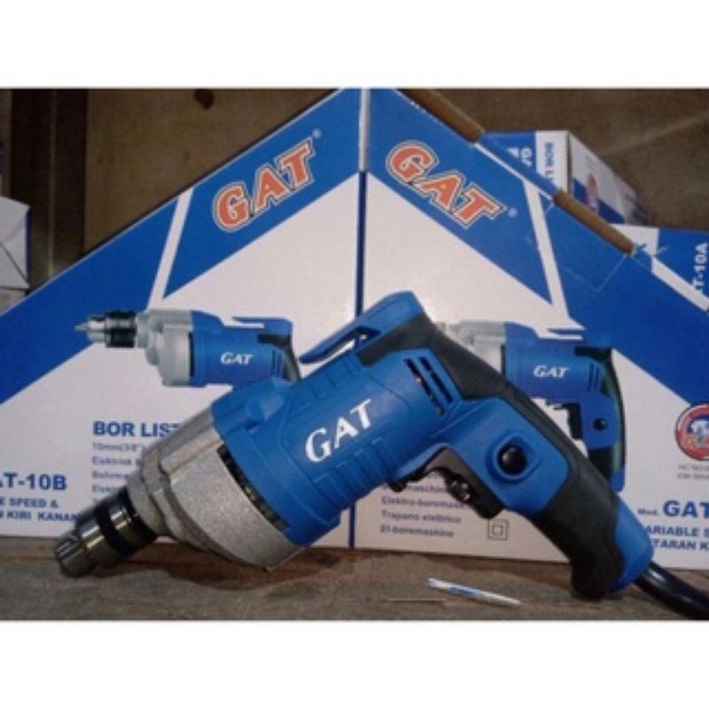 Mesin Bor Listrik GAT 10B 10mm putaran kanan kiri / Mesin Bor Tangan Bolak-balik