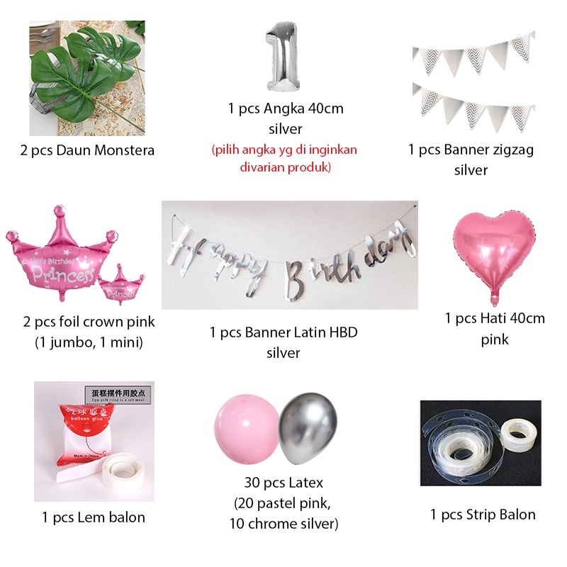 [PAKET] Dekorasi Balon LATIN BANNER ZIGZAG MULTICOLOR Hiasan Pesta
