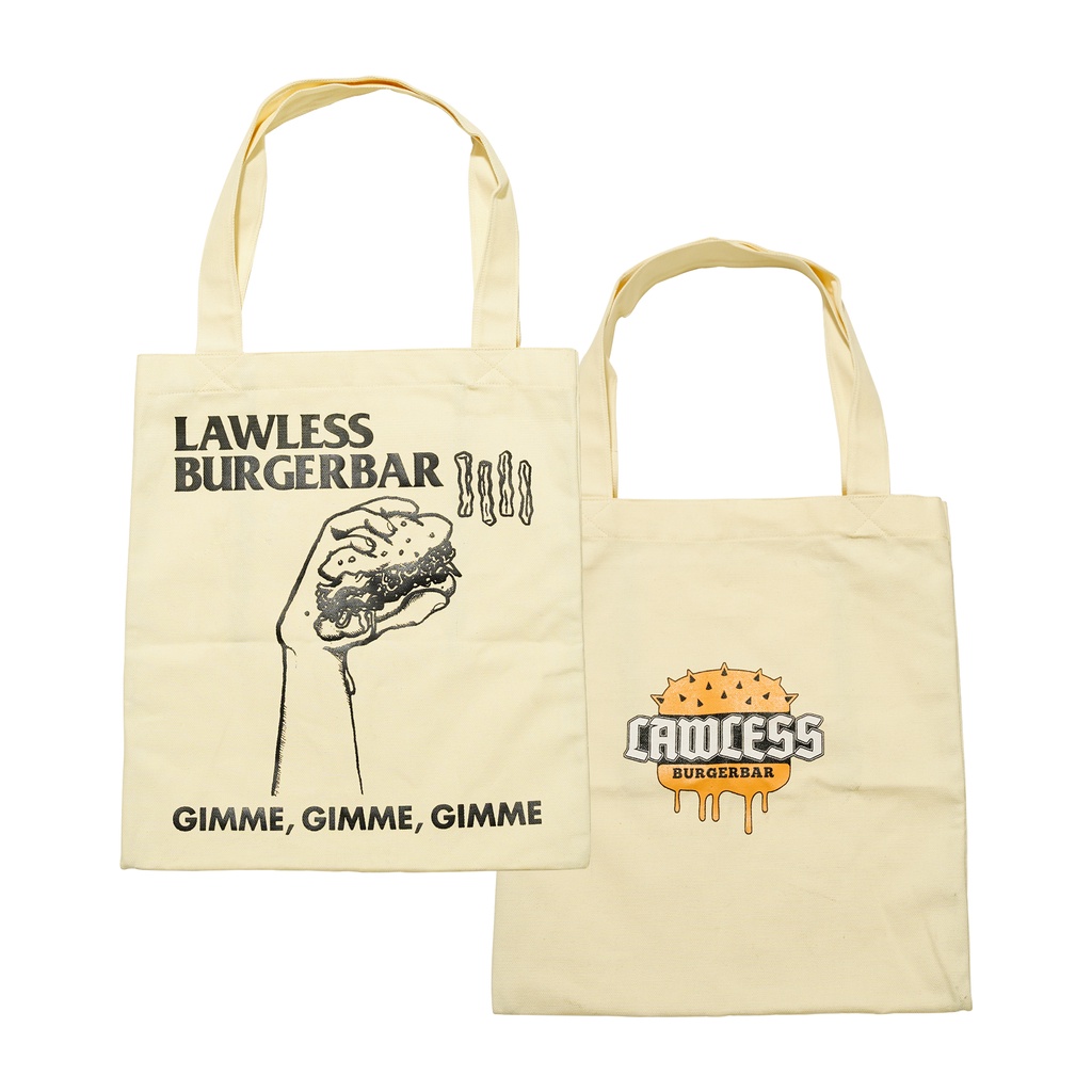 Lawless Burgerbar - Gimme Gimme Tote bag - Broken White