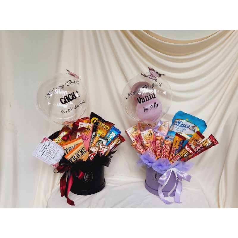 

buket balon snack MILLY/hampers balon snack/bouquet snack semarang