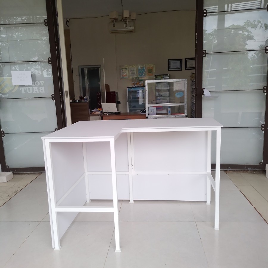 Jual Meja Kerja L Uk 60x150,60x100cm Tinggi 100cm/penutup Depan/kokoh ...