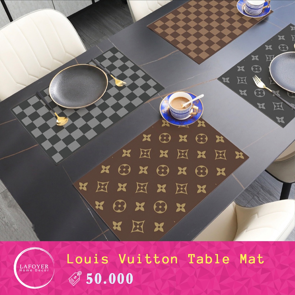 Taplak Meja Brand Louis Vuitton LV | Table Mat | Alas Meja | Tatakan Piring Meja Gelas Panci Makan
