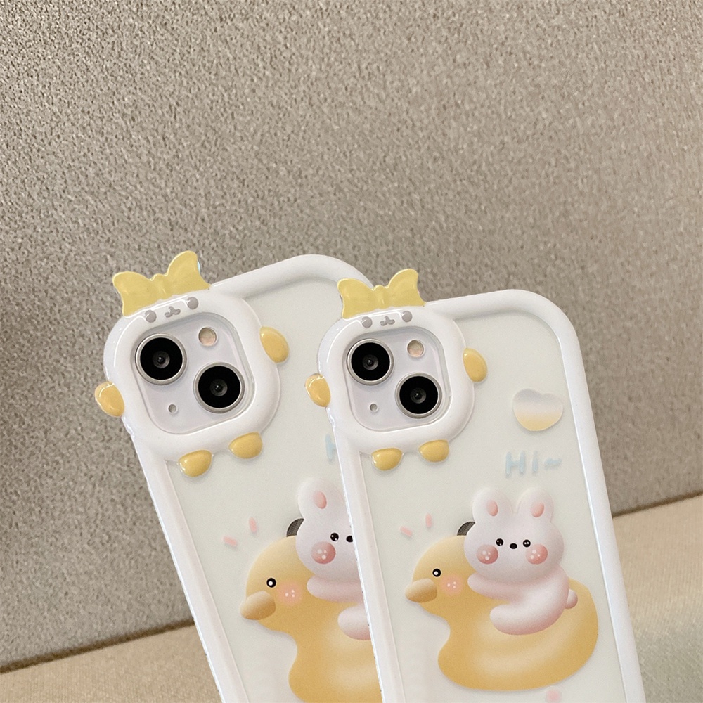 Casing Silikon Realme C33 C31 C30 C35 C21Y C25Y C11 C25 C17 C15 C12 C3 C2 7i 5 5i 6i Motif Bebek Kuning Dan Kelinci Dx