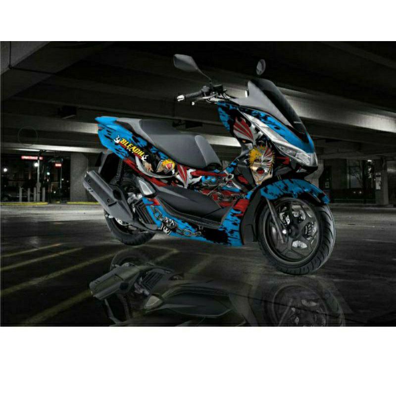 stiker decal pcx 160 Biru Blach stiker fullbody pcx