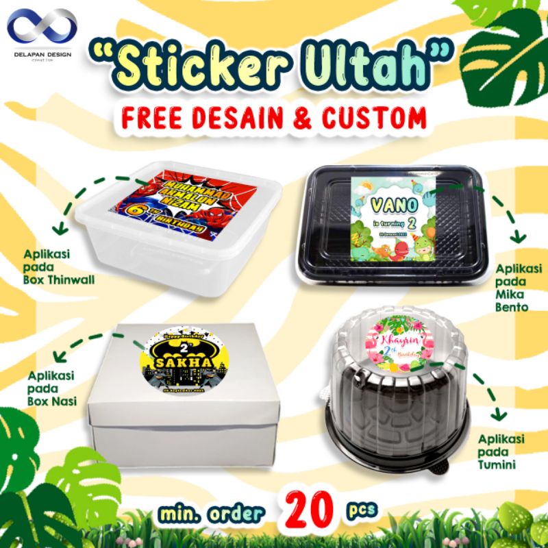 

STIKER ULANG TAHUN ANAK/TASYAKURAN UNTUK KOTAK NASI/KUE/BENTO/MIKA/RICE BOWL/BOX PLASTIK/BOX NASI