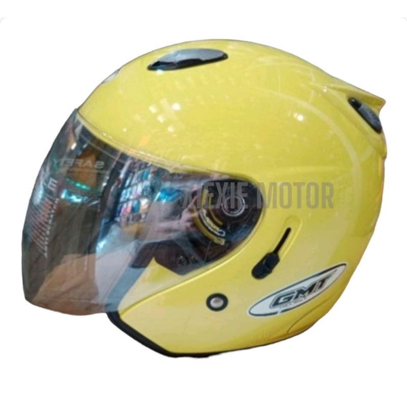 Jual HELM SEPEDA MOTOR HALF FACE GMT DOUBLE VISOR HELM SNI HELM