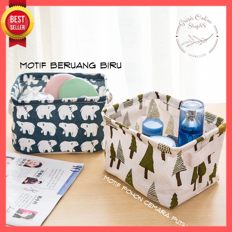 [GOS] - C201-Kotak Box Keranjang Penyimpanan Serbaguna - Box Motif Multifungsi Organizer Basket