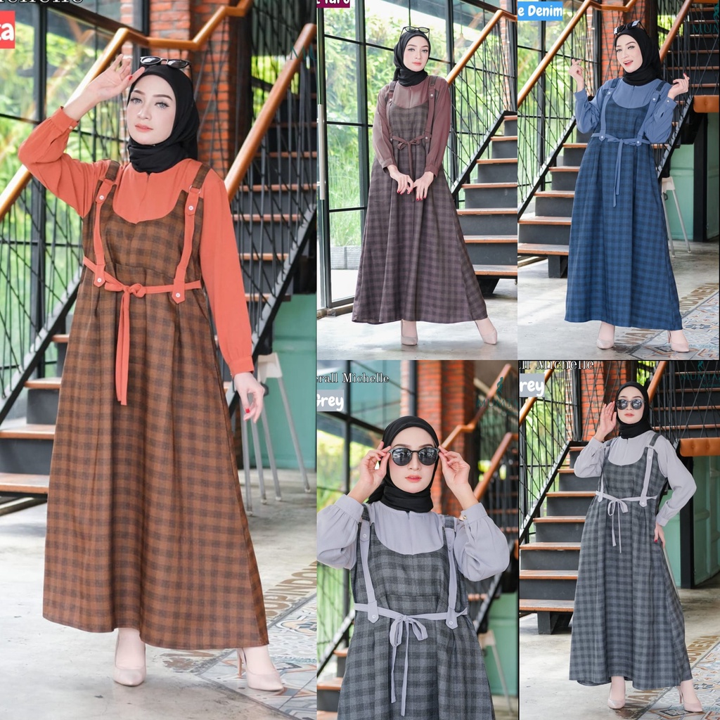 Dress MICHELLE MILEA Ori Mumtaz outer look design ITYCREPE mix katun KOTAK square michel dress shabby pastel DIY vintage