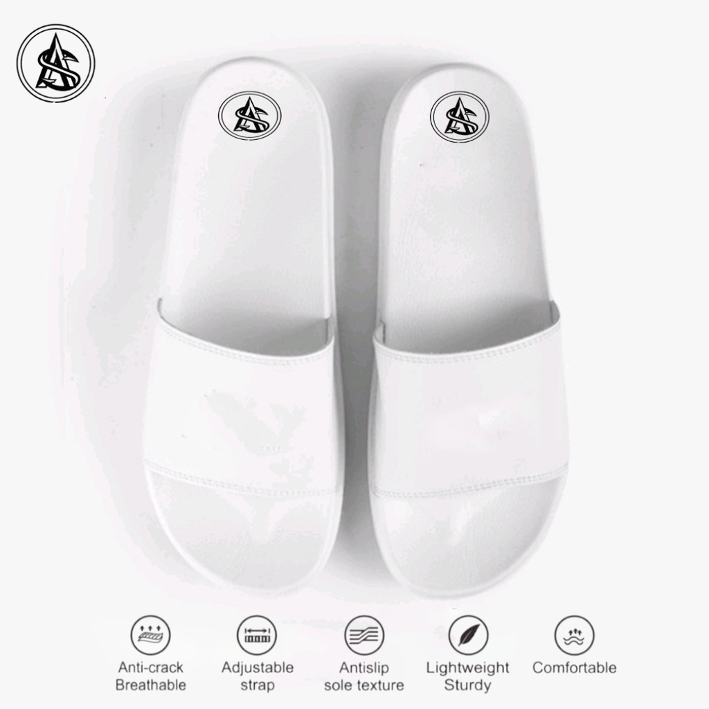 SANDAL SLIDE DISTRO PRIA DAN WANITA PUTIH POLOS SANDAL DISTRO TRENDY DAN SPORTY SANDAL SANDAL SLIDE