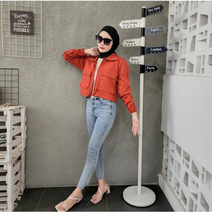 Sweater Jacket AUREL BIG POCKET Atasan Wanita Oversize Kardigan Bersaku Kekinian Fashion Korean