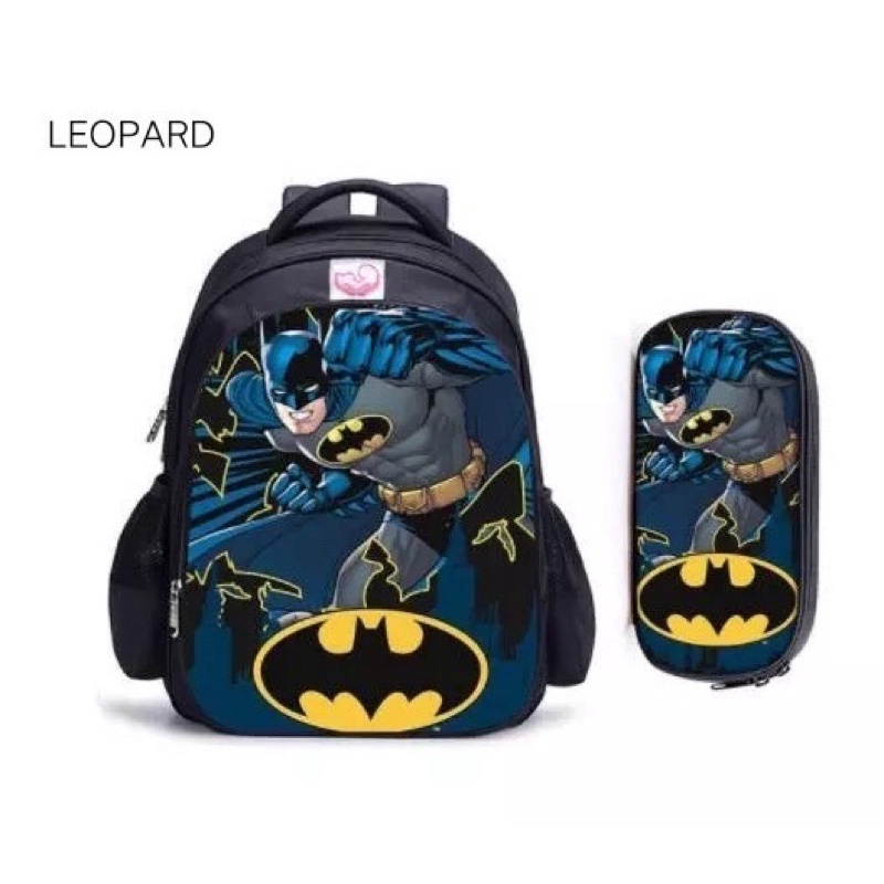 RANSEL ANAK 2in1 bonus Tempat Pensil Seperhero Batman