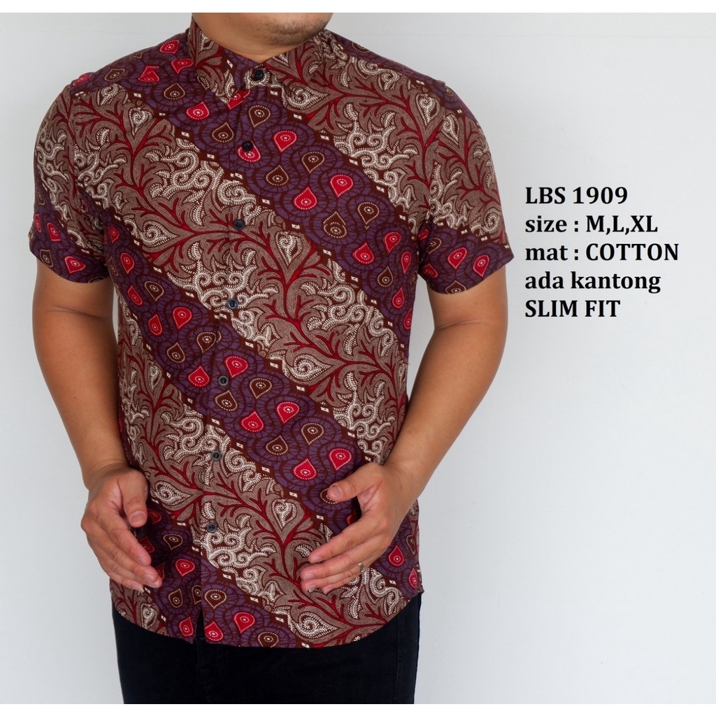 KEMEJA BATIK PRIA SLIM FIT BAJU BATIK PRIA SLIM FIT PREMIUM LBS1909