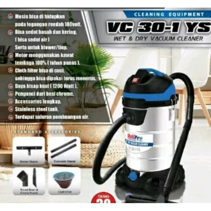 MULTI PRO Vacum Cleaner Basah &amp; Kering VC 30-1 YS - Wett / Dry 30 liter