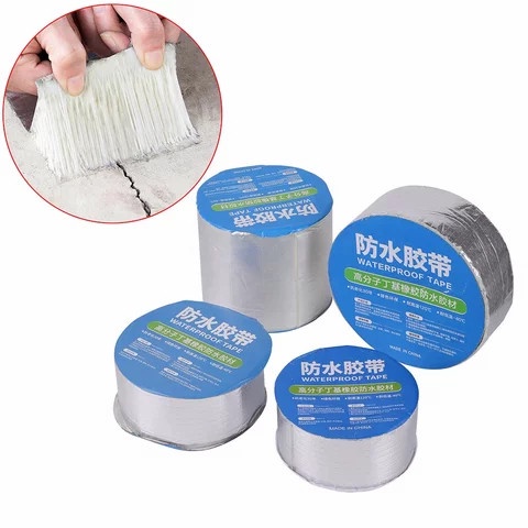 Serbagrosirmurah 5cm x 3M Perekat Waterproof Tape Isolasi Lakban Anti Bocor Aluminium Tape Isolasi Tahan Air