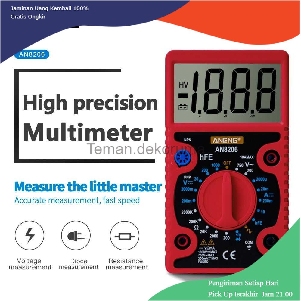 TD- PR2 ANENG Digital Multimeter Voltage Tester Large Screen Display - AN8206