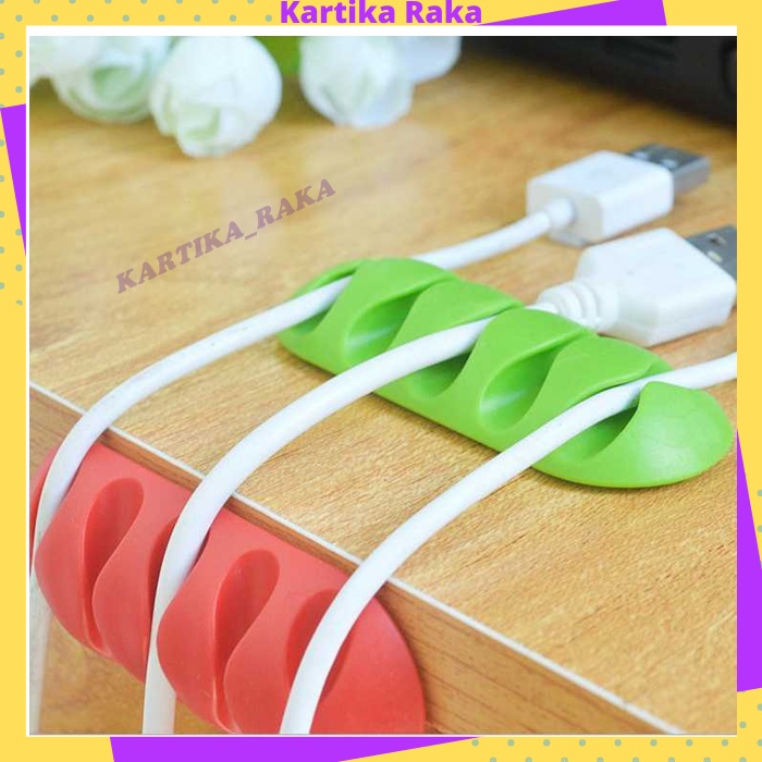 KR Klip Kabel Organizer Dinding Tempel Holder Cable Clip Silicone