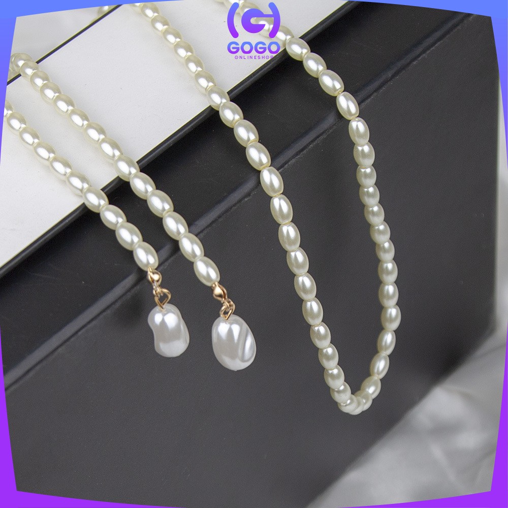 GOGO-K122 Kalung Wanita Infinity Love Aksesoris Fashion Cewek Korean Style Kalung Rantai Liontin / Pearl Necklace Aesthetic Women