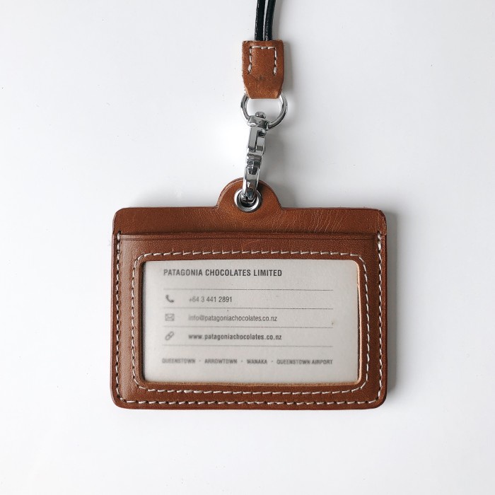 

Document Organizer Id Card Holder Lanyard Genuine Leather