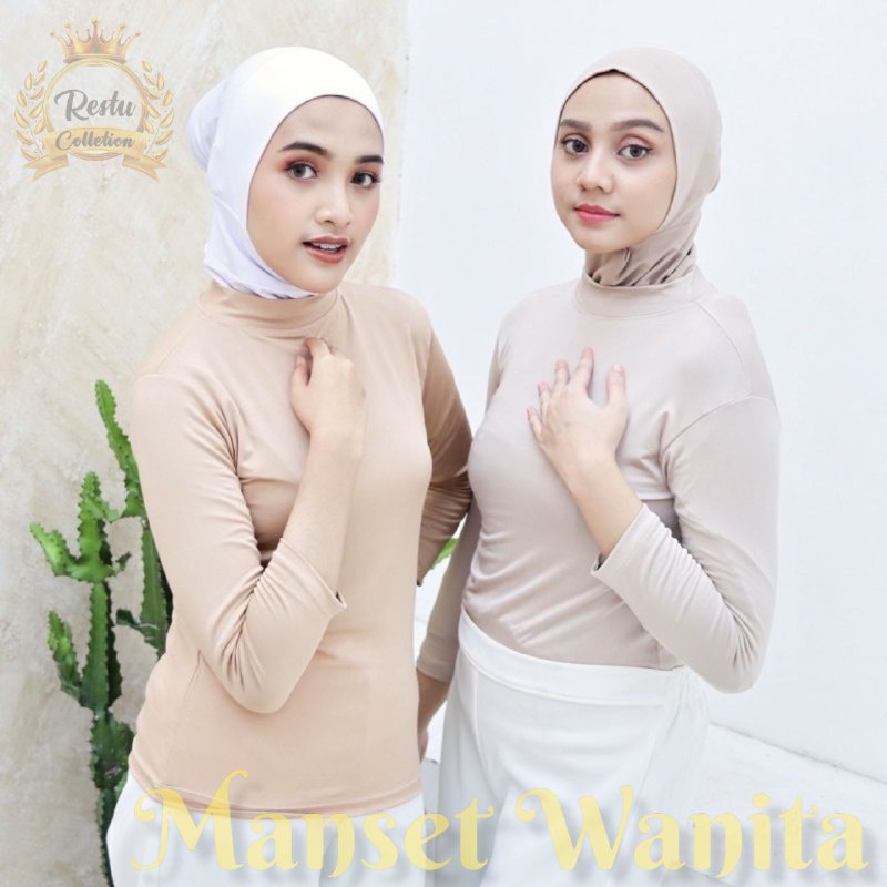 Manset Lengan Panjang Polos Size Standar Dan Jumbo Wanita