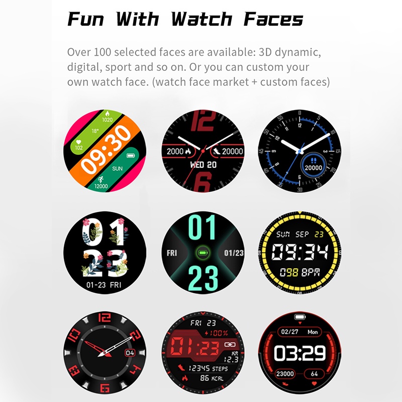 【COD】Jam Tangan Pria Wanita IP68 Waterproof/Tahan air Smartwatch Pria Smart Watch 1.28HD wallpaper custom Heart Rate blood pressure monitor Fitnes Tracker