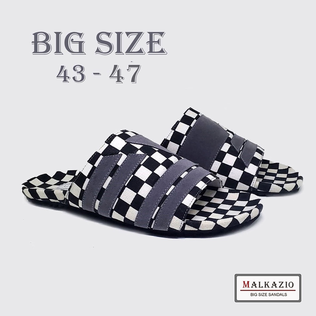 Mzio - Sandal Slide Pria Big Size Ukuran Jumbo | Ukuran Besar 43 44 45 46 47 | ORIGINAL K-01 Catur Chess