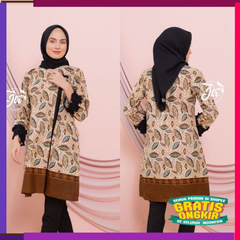 SPESIAL PIALA DUNIA TUNIK BATIK NADISHA MODERN FASHION WANITA BAJU BATIK KANTOR GURU TERBARU MURAH K