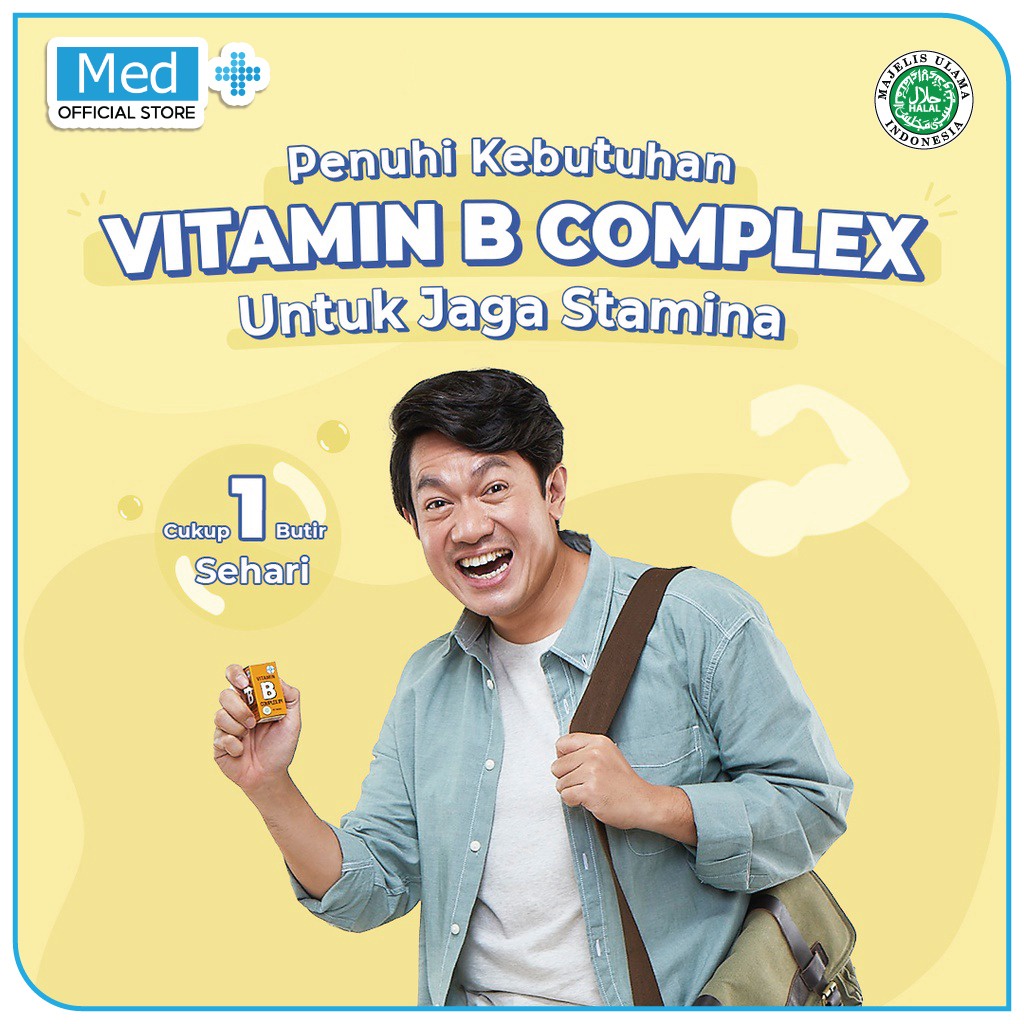 Med+ Vitamin C IPI / Vitamin B12 IPI / Vitamin B1 IPI / Vitamin B Compelx IPI / Vitamin A IPI - Memelihara Kesehatan & Memenuhi Kebutuhan Vitamin (1 Btl isi 45 Tablet) Image 6