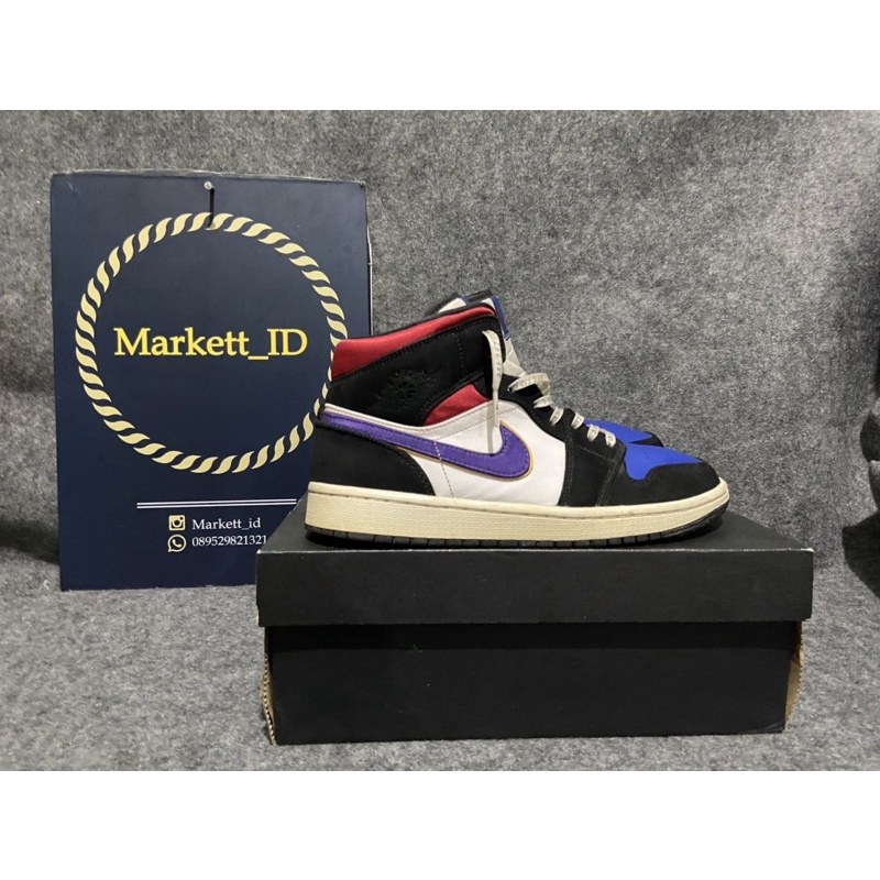 Nike Air Jordan 1mid top 3 Lakers