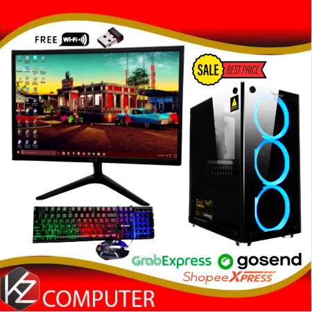 PC Gaming Intel Core i5 3470 | VGA GTx 1650 4GB | RAM 16 GB | SSD 120+HDD 500GB | Monitor 24 INC