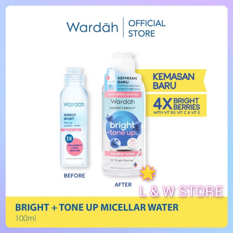 Wardah Perfect Bright + Tone Up Micellar Water 100ml-Meicellar Water