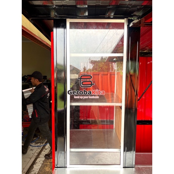 Etalase booth Container / paket etalase booth / rak etalase gerobak
