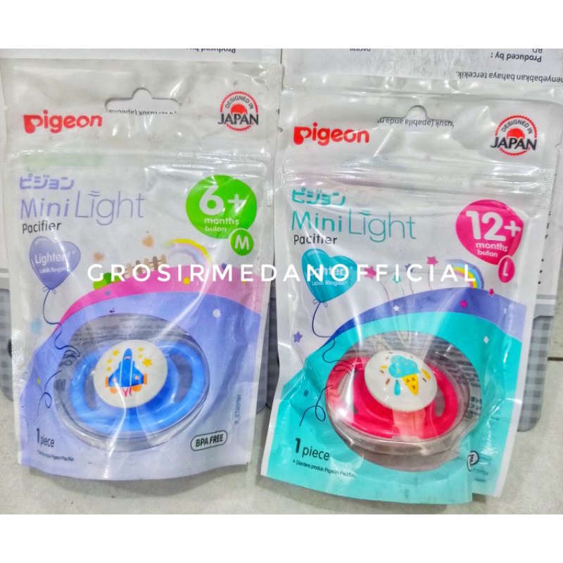 PIGEON MINI LIGHT PACIFIER - KOMPENG PIGEON BERLAMPU EMPENG BAGUS LEMBUT UNTUK ANAK DAN BAYI