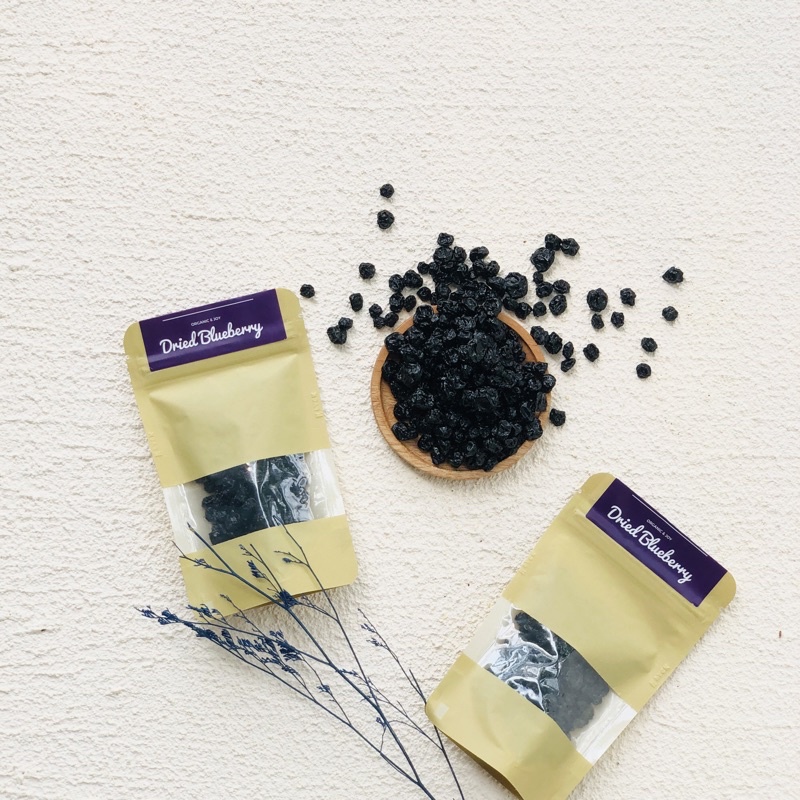 Organic&amp;Joy • Dried Blueberry/ buah bluberry kering/ antioxidant (unsweetened, snack sehat,pure blueberry, teh buah blueberry,toping muesli,dried fruit blueberries)