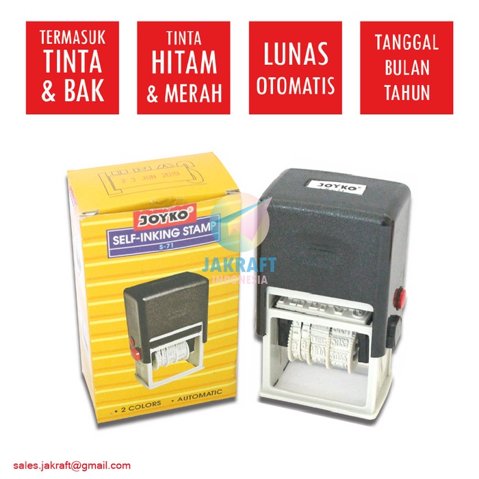 

Stempel Cap Stamp Lunas Tanggal Nomor 2 Warna Joyko Otomatis S-71