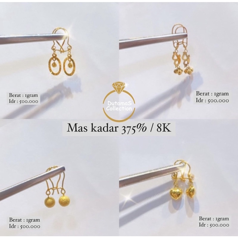 Anting Dewasa & Anak Banyak Motif Mas Asli 375%