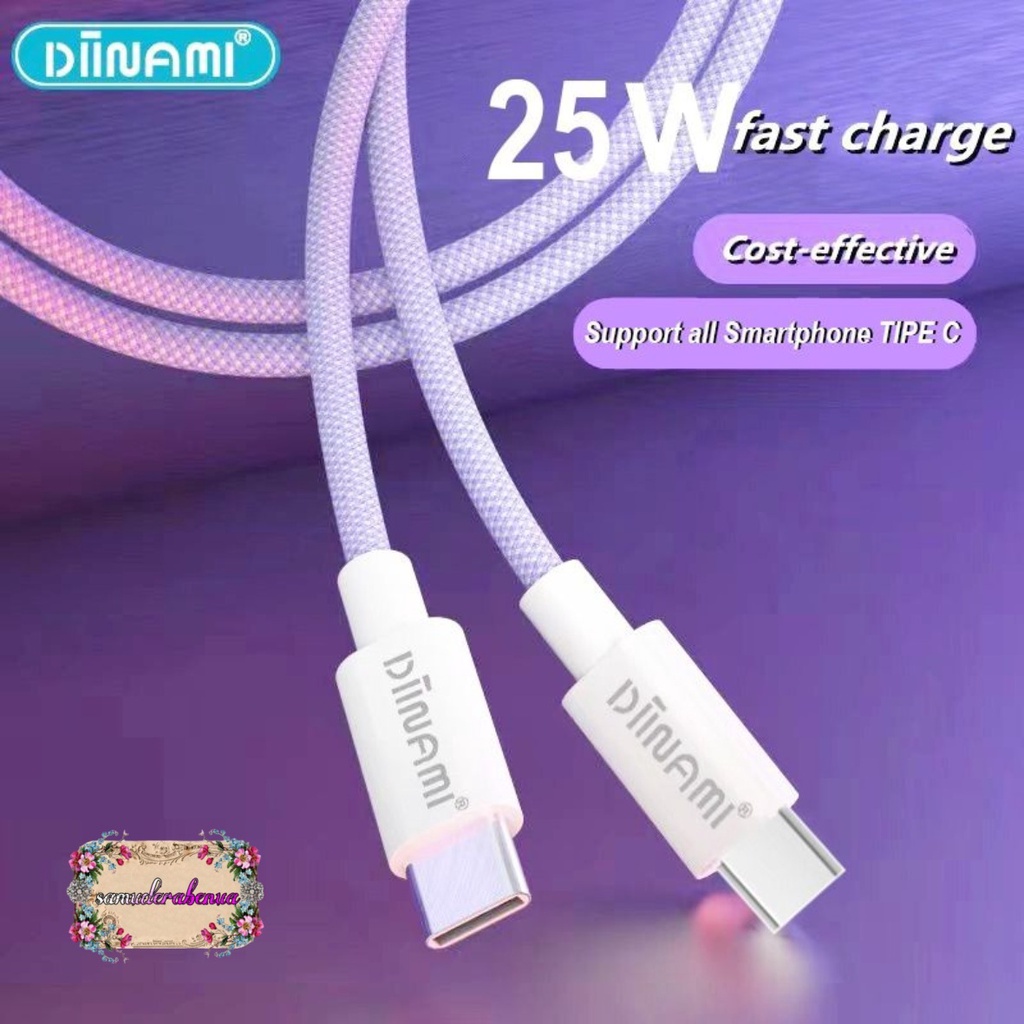 Kabel Type C to Type C Original DIINAMI  Fast Charging DM-015 Power Delivery 45W 3A Support Macbook note 10 note 20 s21 s22 s20 z flip 2 z flip 3 z flip 4 z fold 2 z fold 3 z fold 4 SB4453