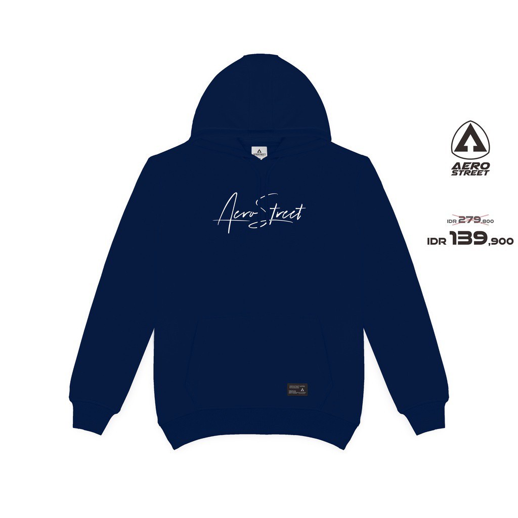 Aerostreet Hoodie Hysteria Navy Blue Sweater Jumper CBAAA | Jaket Pria Sweater Hoodie Aero Street Si