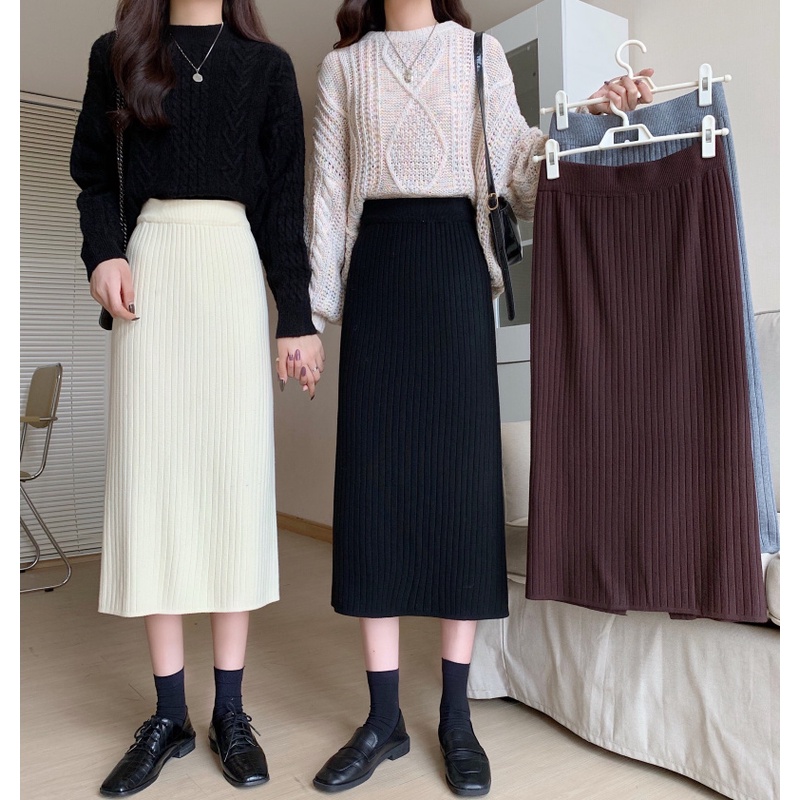 YIU YIU Rajut - Korean Rok Span Rajut Import Rok Rajut Panjang Vintage Knit Skirt