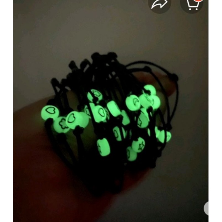 Gelang mine &amp; yours  glow in drak tali satin/gelang menyala dalam gelap