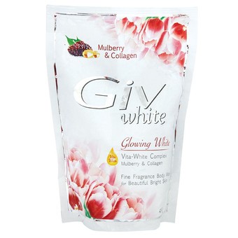 Giv White Sabun Mandi Cair Mulberry Pouch 450ML ~ ORIGINAL 100%