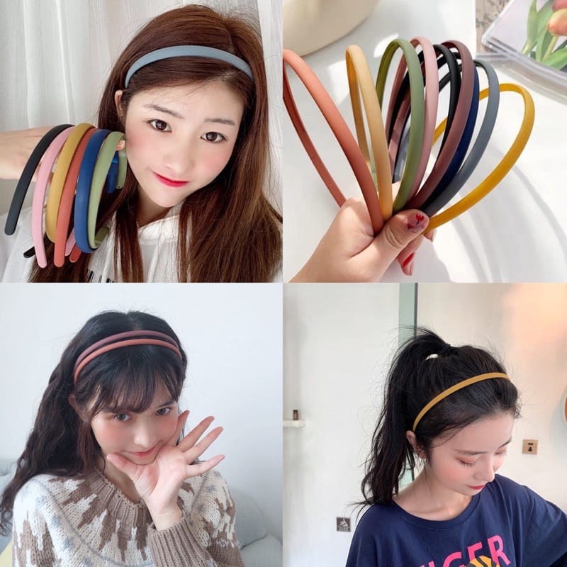 BANDO DOFF POLOS - BANDANA LIDI KOREA - BANDO TIPIS - THIN MATTE HEADBAND