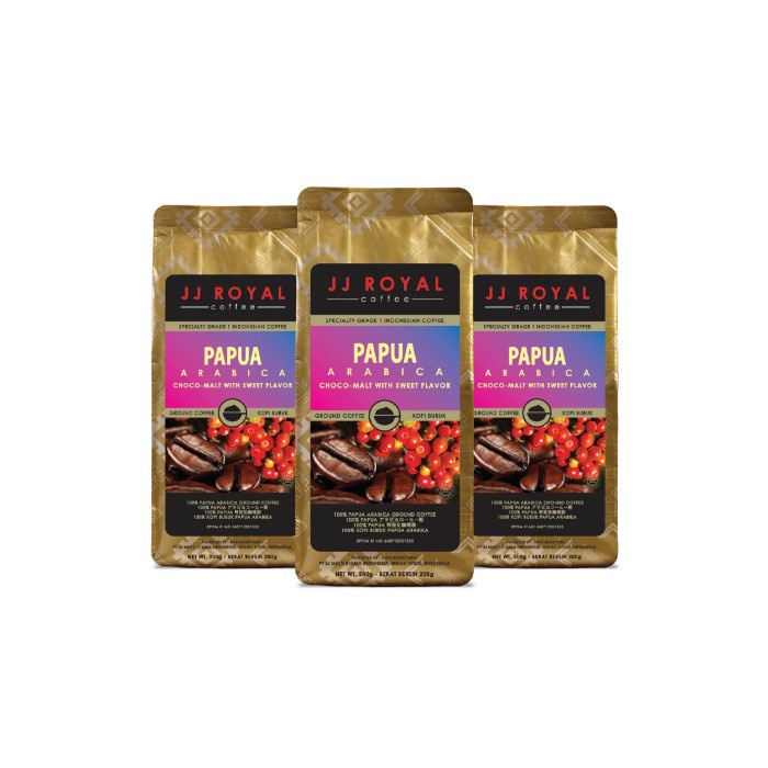 

SPECIAL PRICE 3 JJ ROYAL COFFEE PAPUA ARABICA BAG 200GR